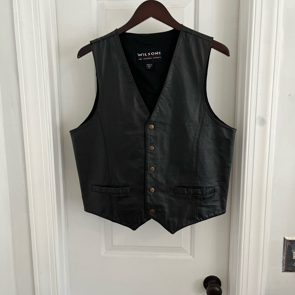 Wilson’s Leather 5-Button Vest Black Sz M